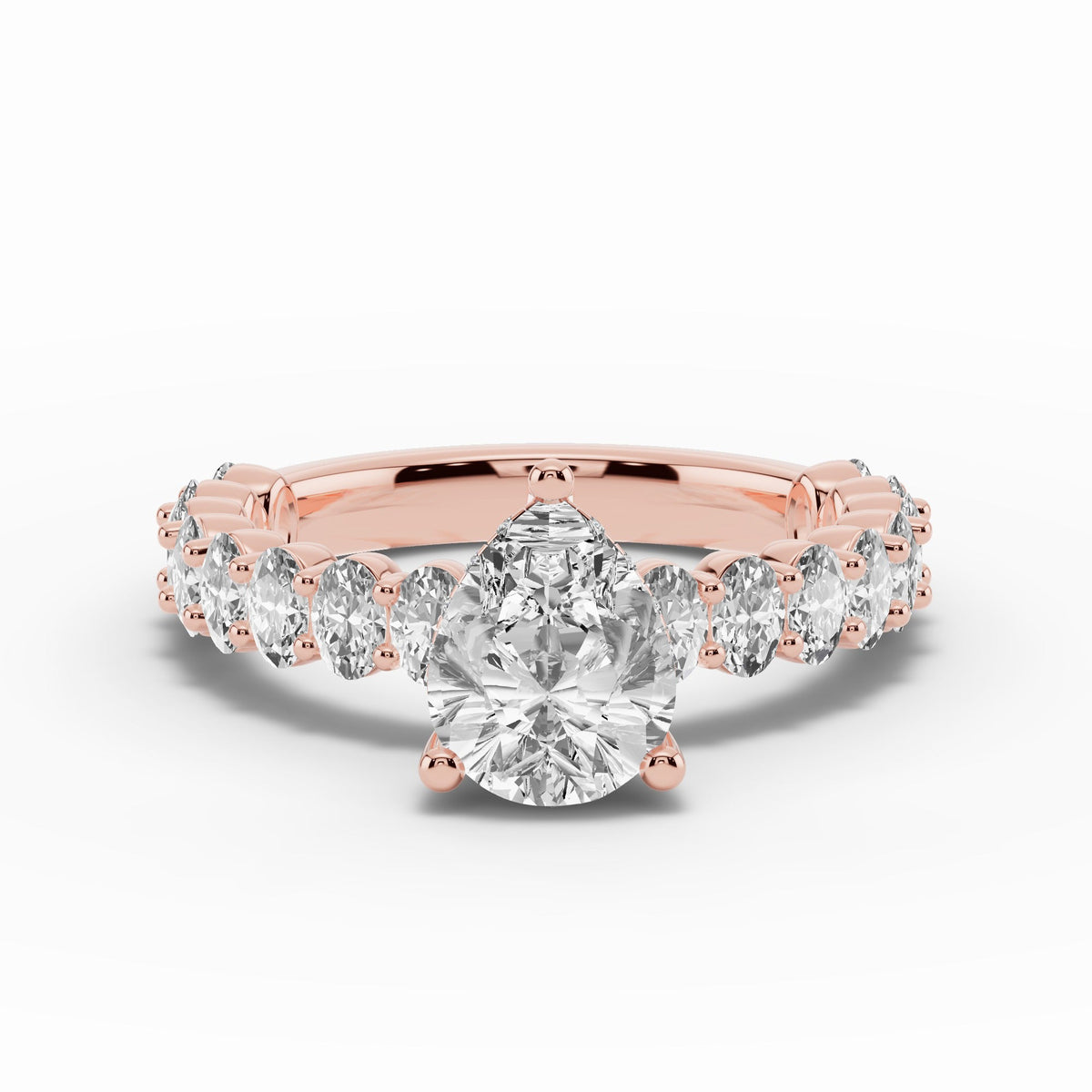 Pear Aurielle Crown Engagement Ring Ring ABER-106-PR-LGD-11  - Abtin & Co.