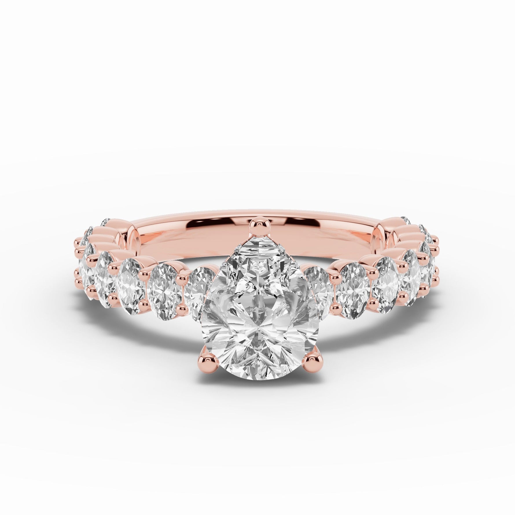 Pear Aurielle Crown Engagement Ring Ring ABER-106-PR-LGD-11  - Abtin & Co.