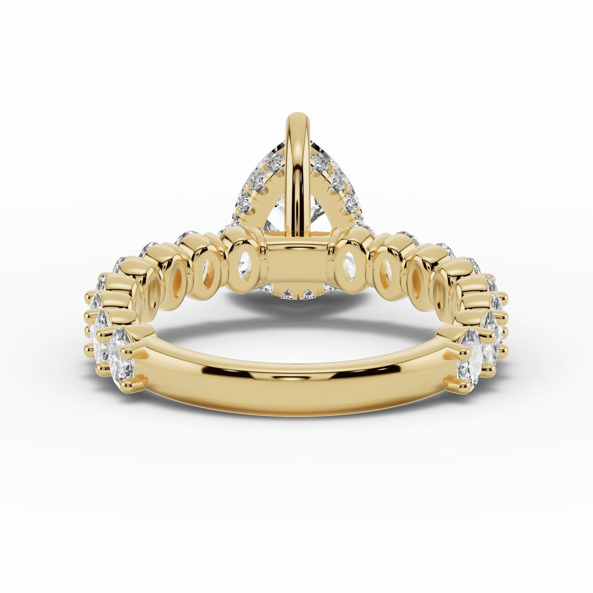 Pear Aurielle Crown Engagement Ring Ring ABER-106-PR-LGD-1  - Abtin & Co.