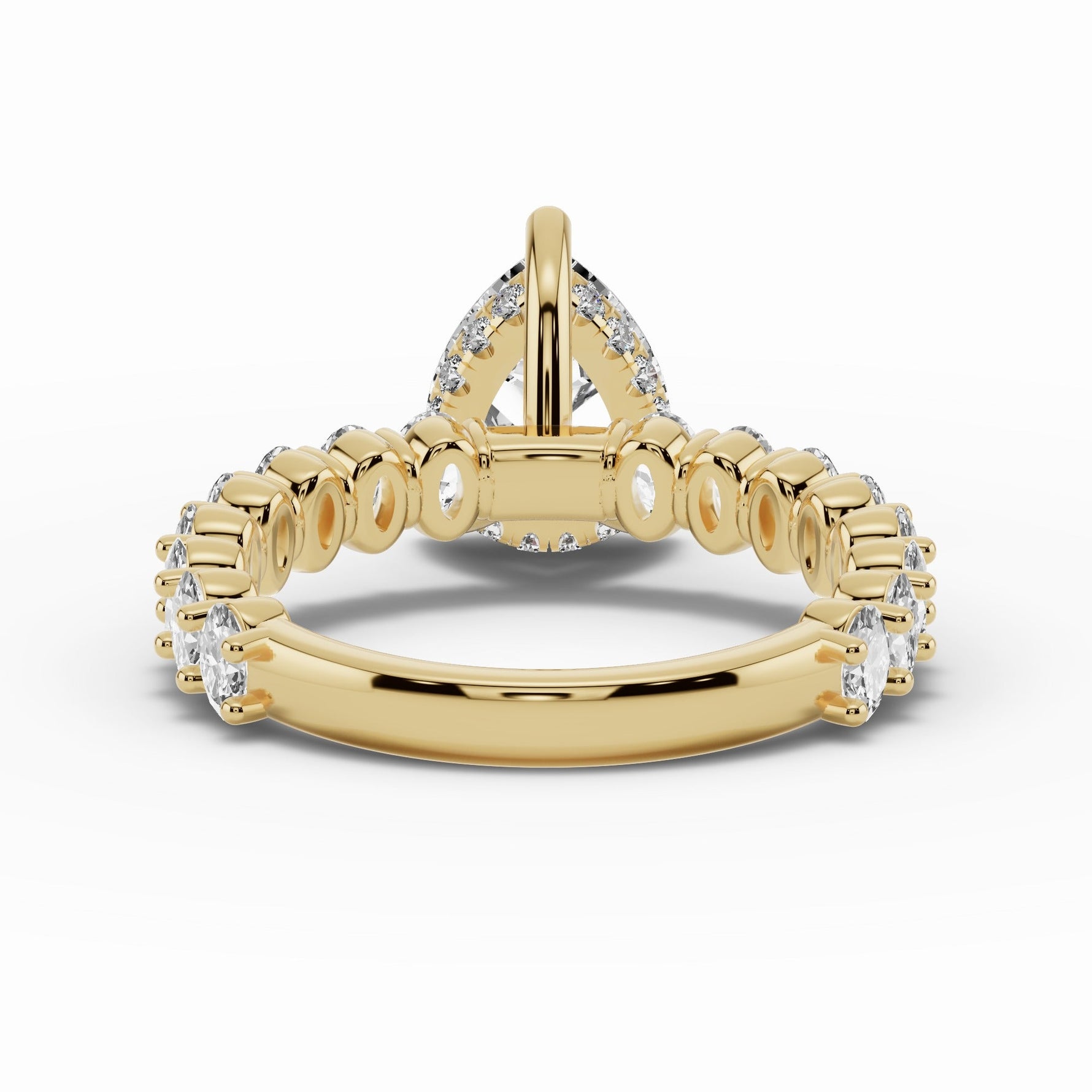 Pear Aurielle Crown Engagement Ring Ring ABER-106-PR-LGD-1  - Abtin & Co.