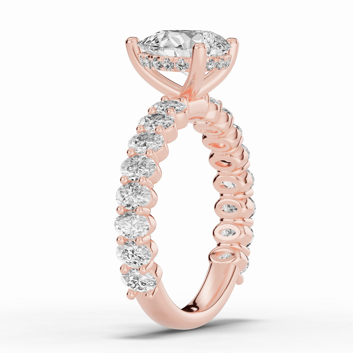 Pear Aurielle Crown Engagement Ring Ring ABER-106-PR-LGD-11  - Abtin & Co.