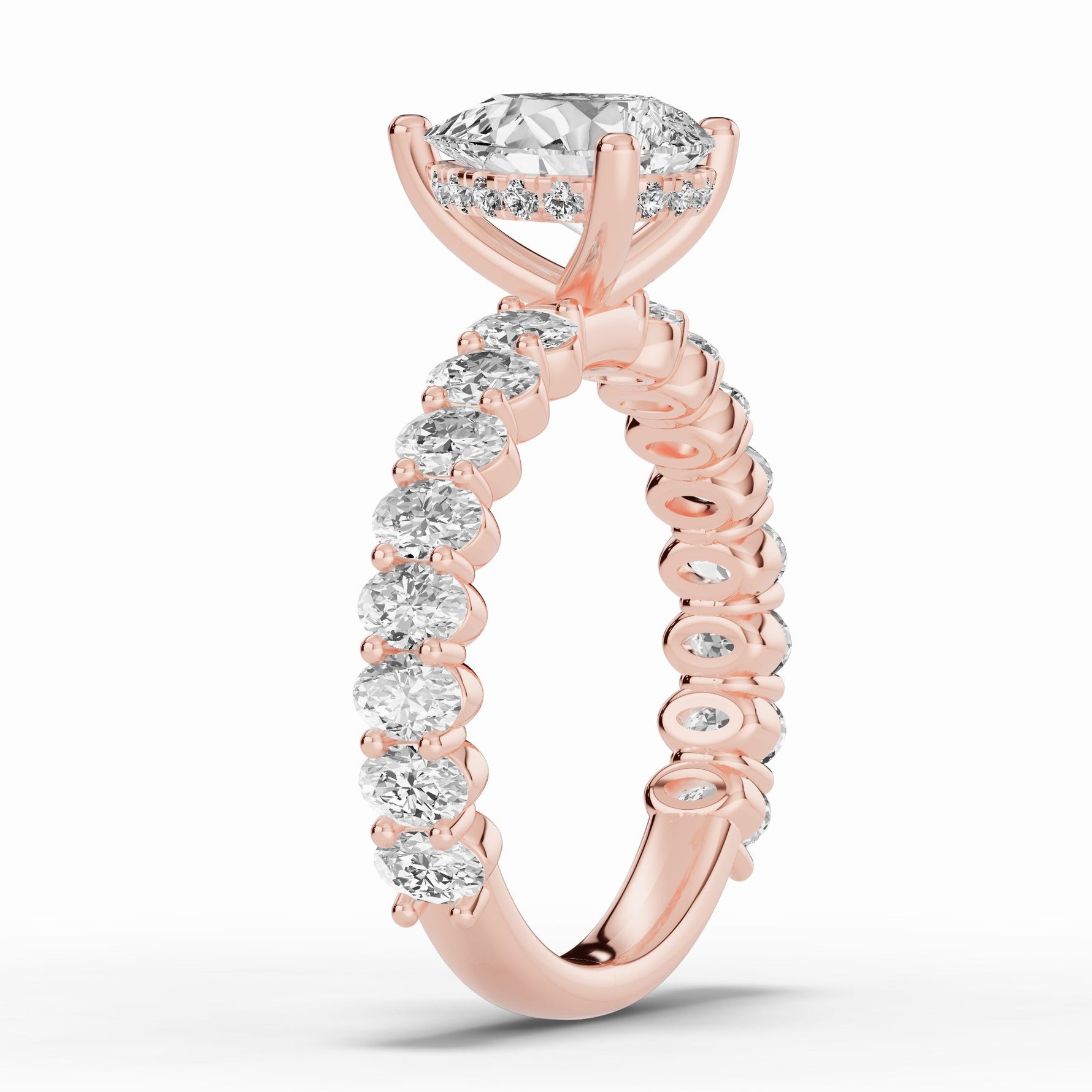 Pear Aurielle Crown Engagement Ring Ring ABER-106-PR-LGD-11  - Abtin & Co.