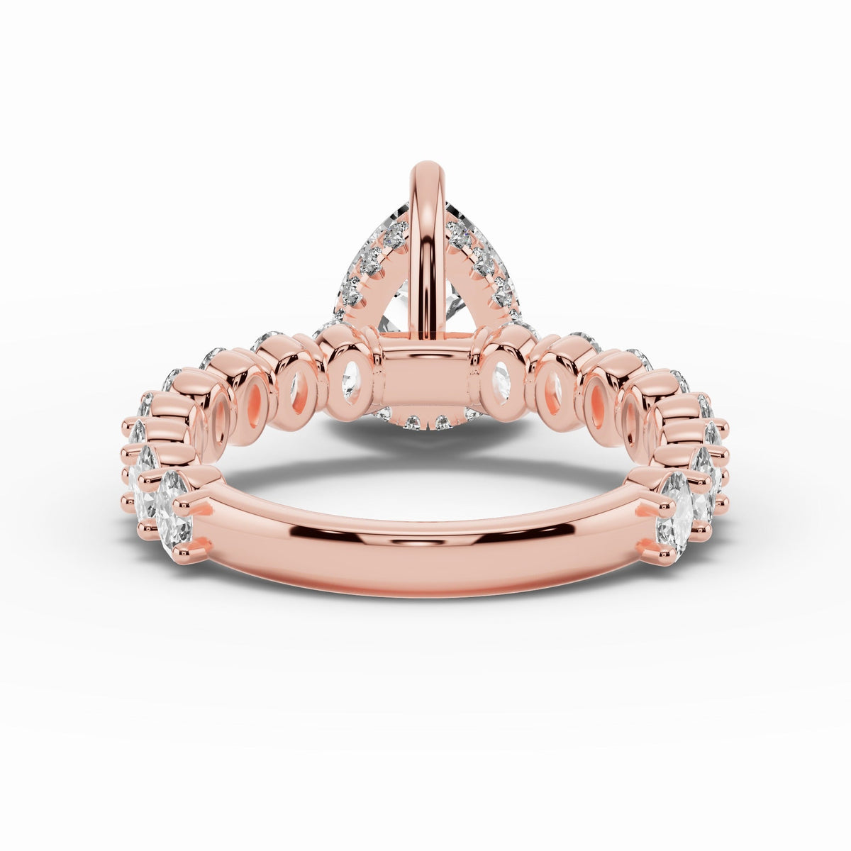 Pear Aurielle Crown Engagement Ring Ring ABER-106-PR-LGD-11  - Abtin & Co.