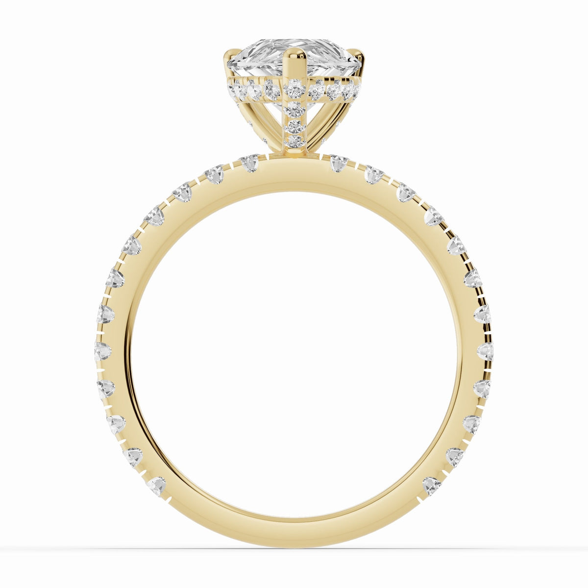Pear Coronet Diamond Crown Engagement Ring Ring ABER-105-PR-LGD-1  - Abtin & Co.
