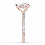 Pear Coronet Diamond Crown Engagement Ring Ring ABER-105-PR-LGD-11  - Abtin & Co.