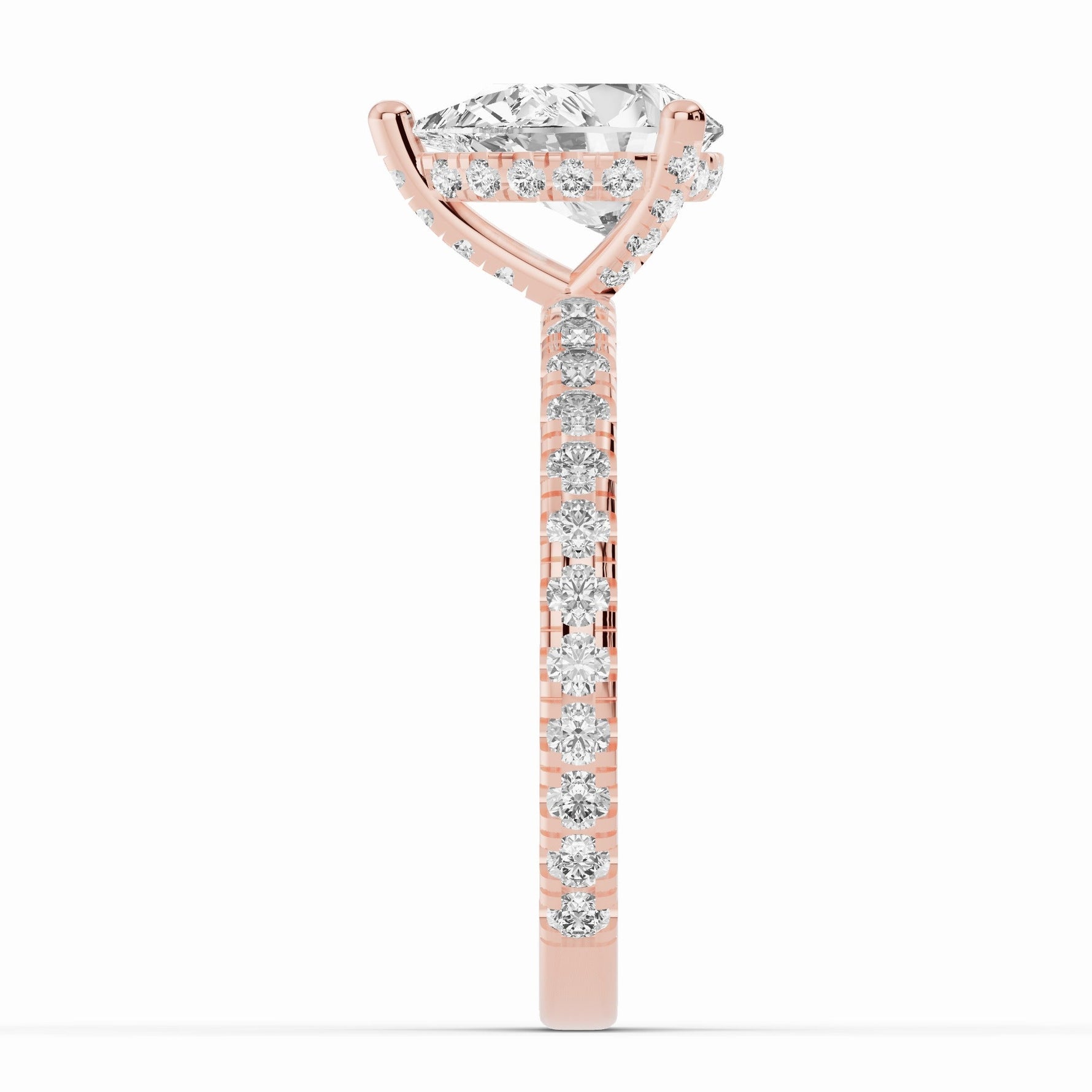 Pear Coronet Diamond Crown Engagement Ring Ring ABER-105-PR-LGD-11  - Abtin & Co.