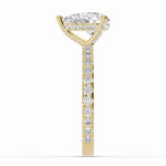 Pear Coronet Diamond Crown Engagement Ring Ring ABER-105-PR-LGD-1  - Abtin & Co.