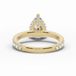 Pear Coronet Diamond Crown Engagement Ring Ring ABER-105-PR-LGD-1  - Abtin & Co.