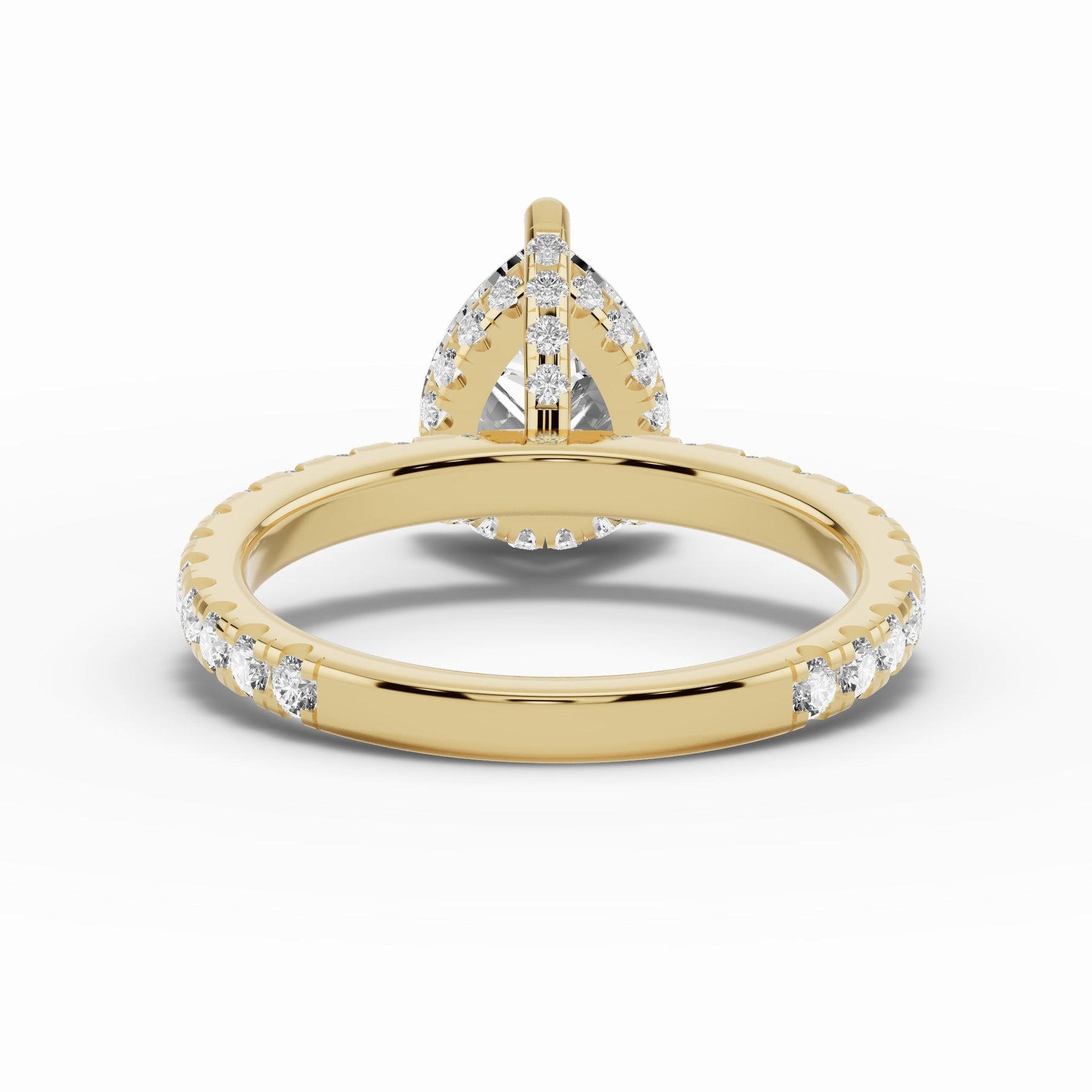 Pear Coronet Diamond Crown Engagement Ring Ring ABER-105-PR-LGD-1  - Abtin & Co.
