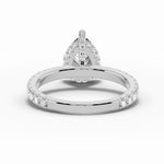 Pear Coronet Diamond Crown Engagement Ring Ring ABER-105-PR-LGD-6  - Abtin & Co.