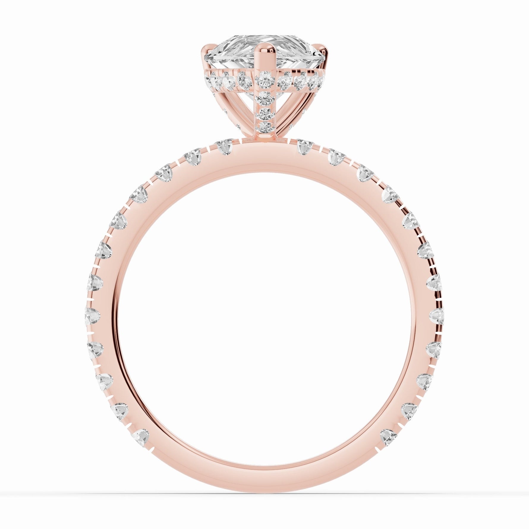 Pear Coronet Diamond Crown Engagement Ring Ring ABER-105-PR-LGD-11  - Abtin & Co.