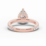 Pear Coronet Diamond Crown Engagement Ring Ring ABER-105-PR-LGD-11  - Abtin & Co.