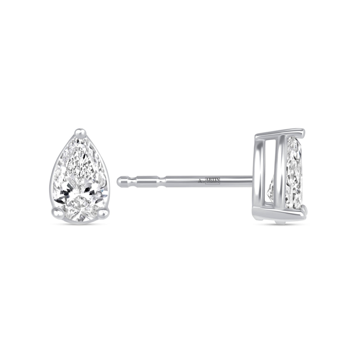 Pear Essence Prong Studs Earring ABE-229-D-4  - Abtin & Co.