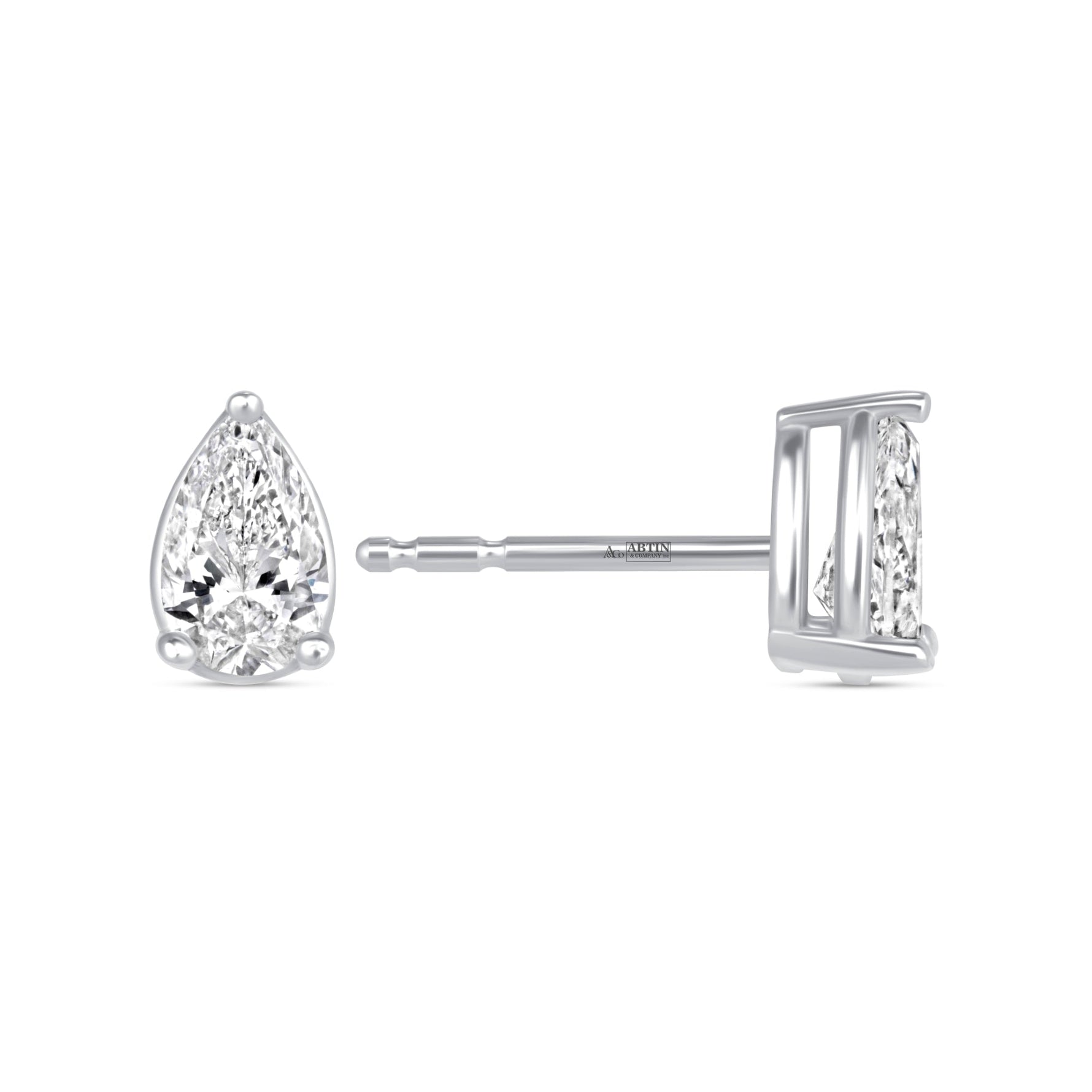 Pear Essence Prong Studs Earring ABE-229-D-4  - Abtin & Co.