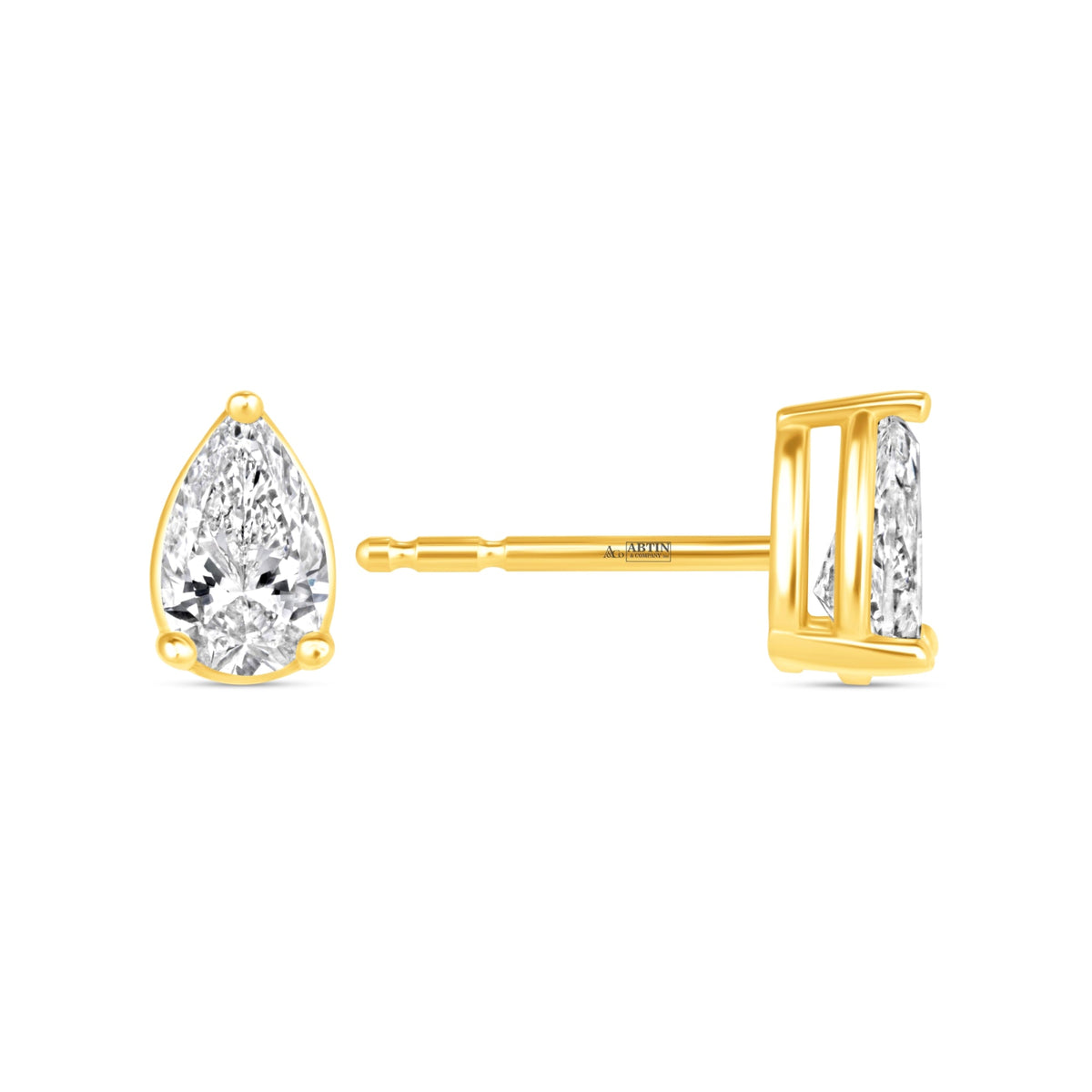 Pear Essence Prong Studs Earring ABE-229-D-1  - Abtin & Co.