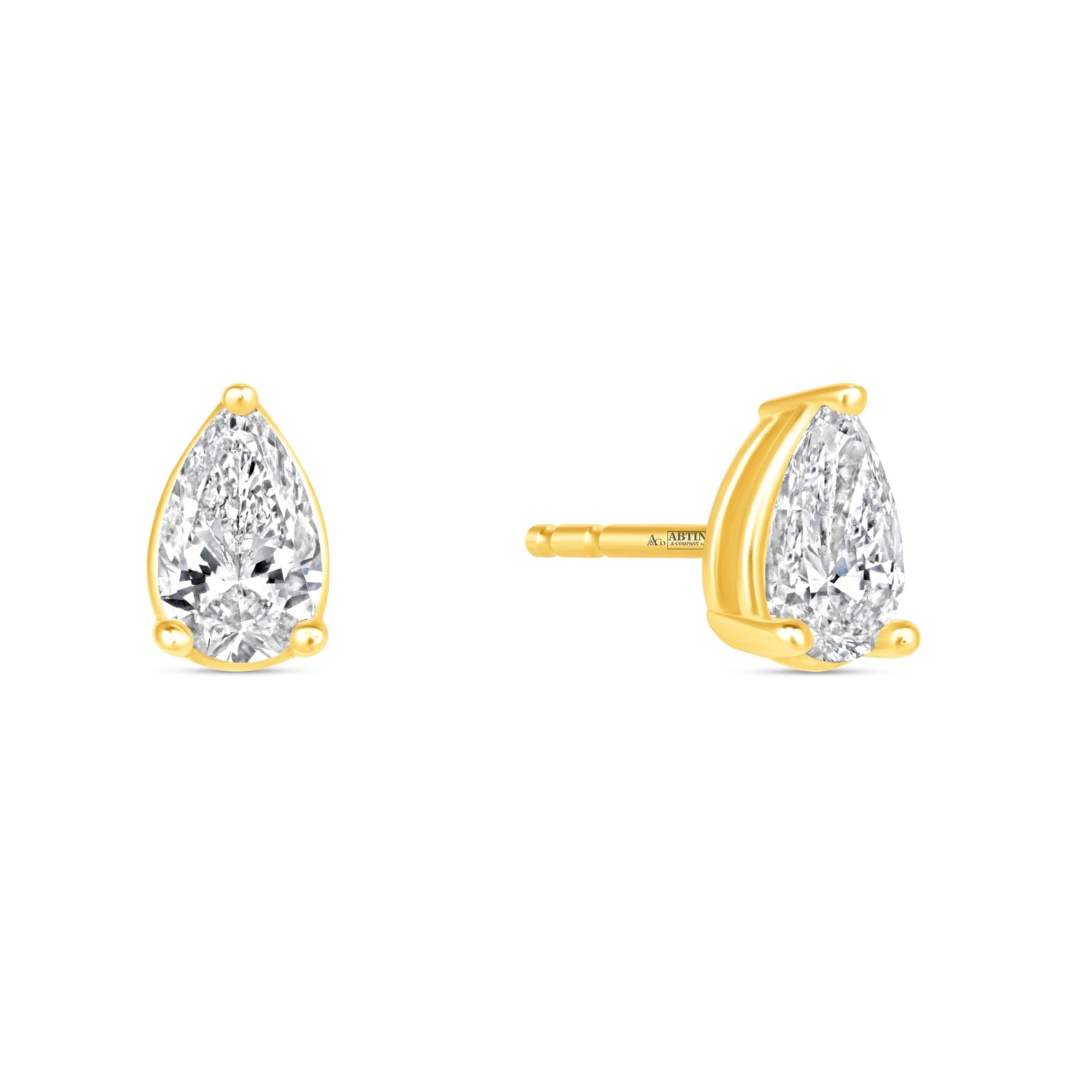 Pear Essence Prong Studs Earring ABE-229-D-1  - Abtin & Co.