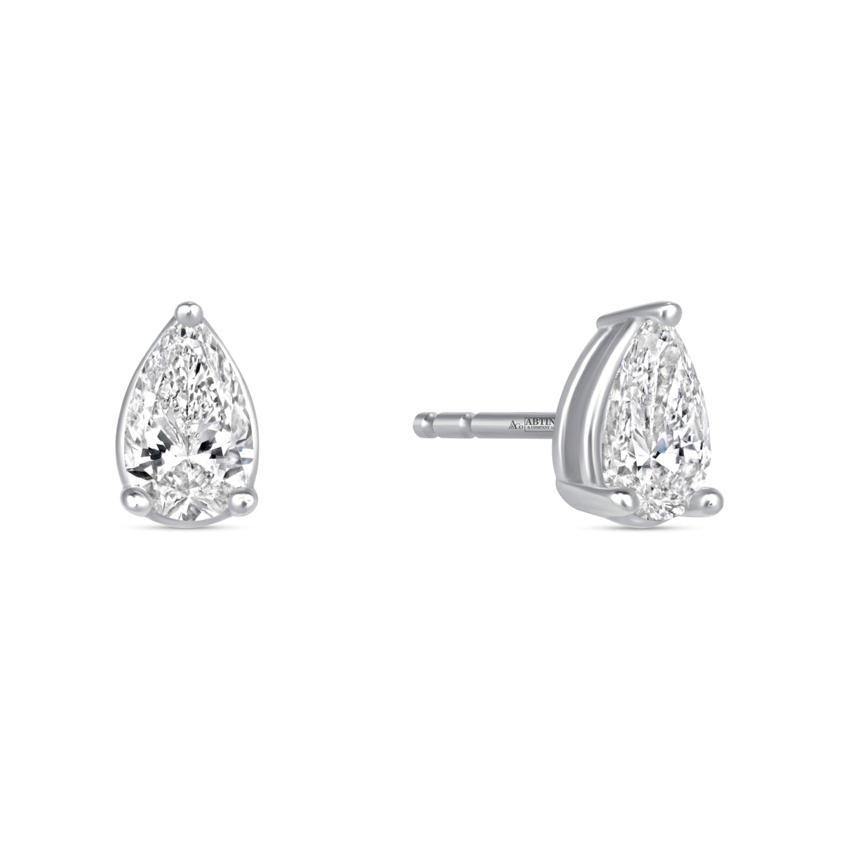 Pear Essence Prong Studs Earring ABE-229-D-4  - Abtin & Co.