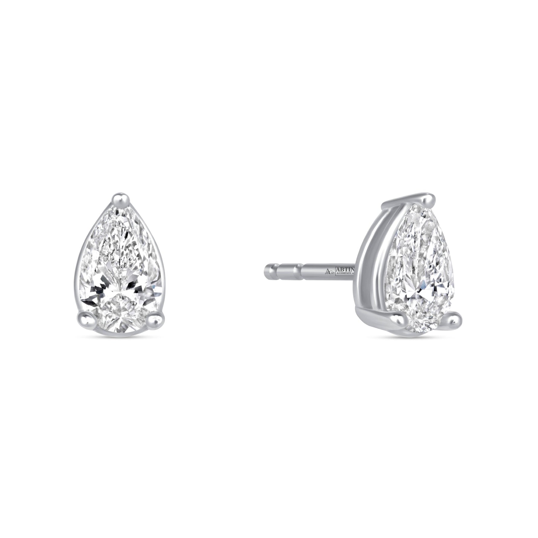 Pear Essence Prong Studs Earring ABE-229-D-4  - Abtin & Co.