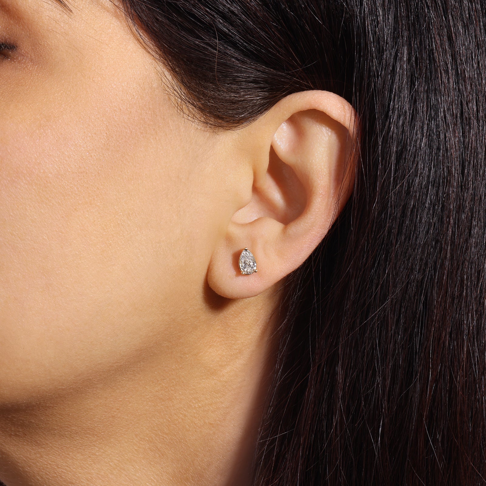 Pear Essence Prong Studs Earring ABE-229-D-1  - Abtin & Co.