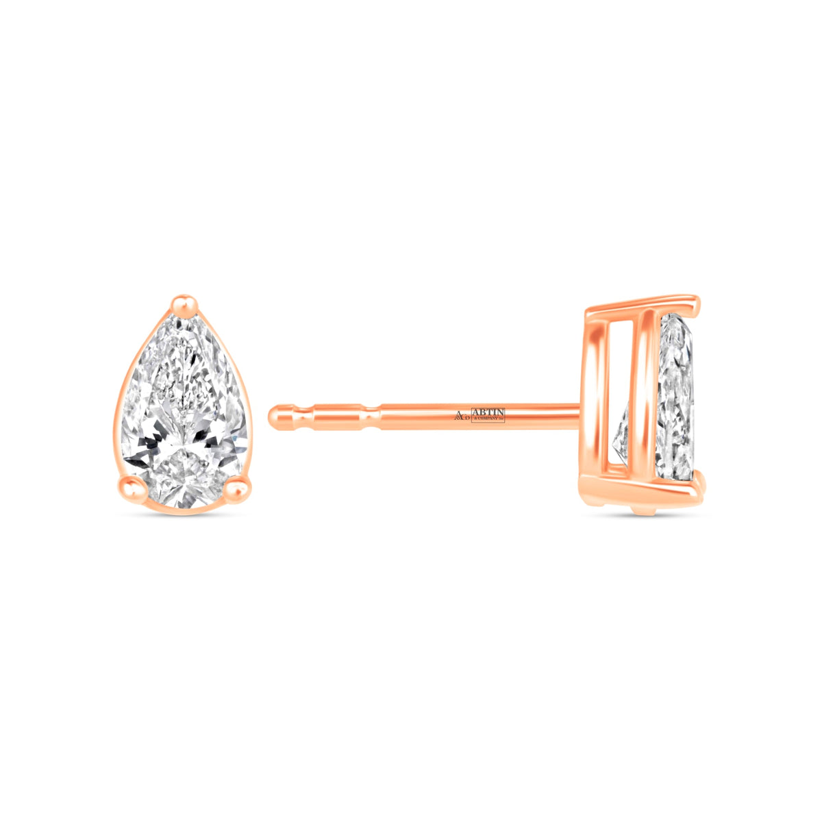 Pear Essence Prong Studs Earring ABE-229-D-7  - Abtin & Co.