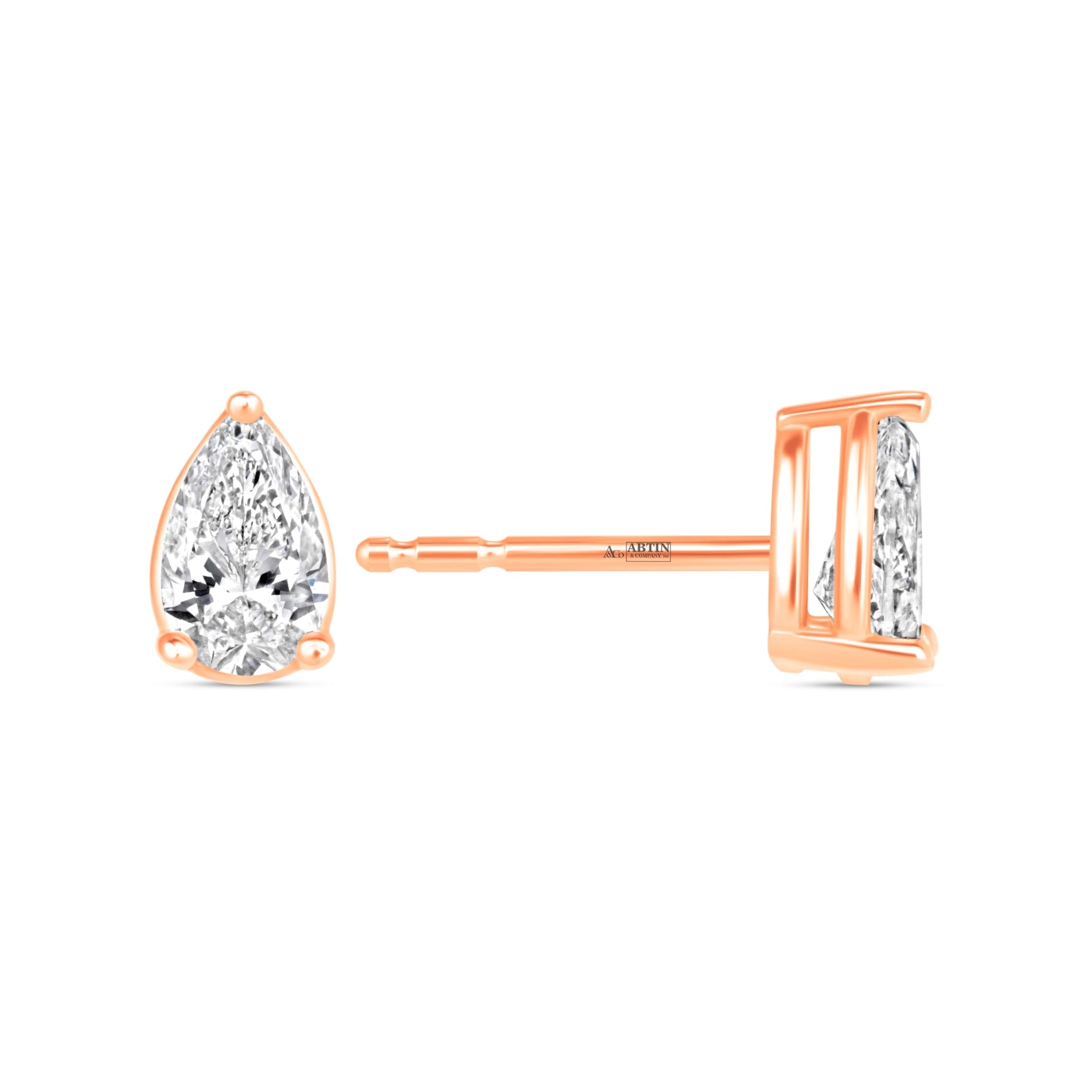 Pear Essence Prong Studs Earring ABE-229-D-7  - Abtin & Co.