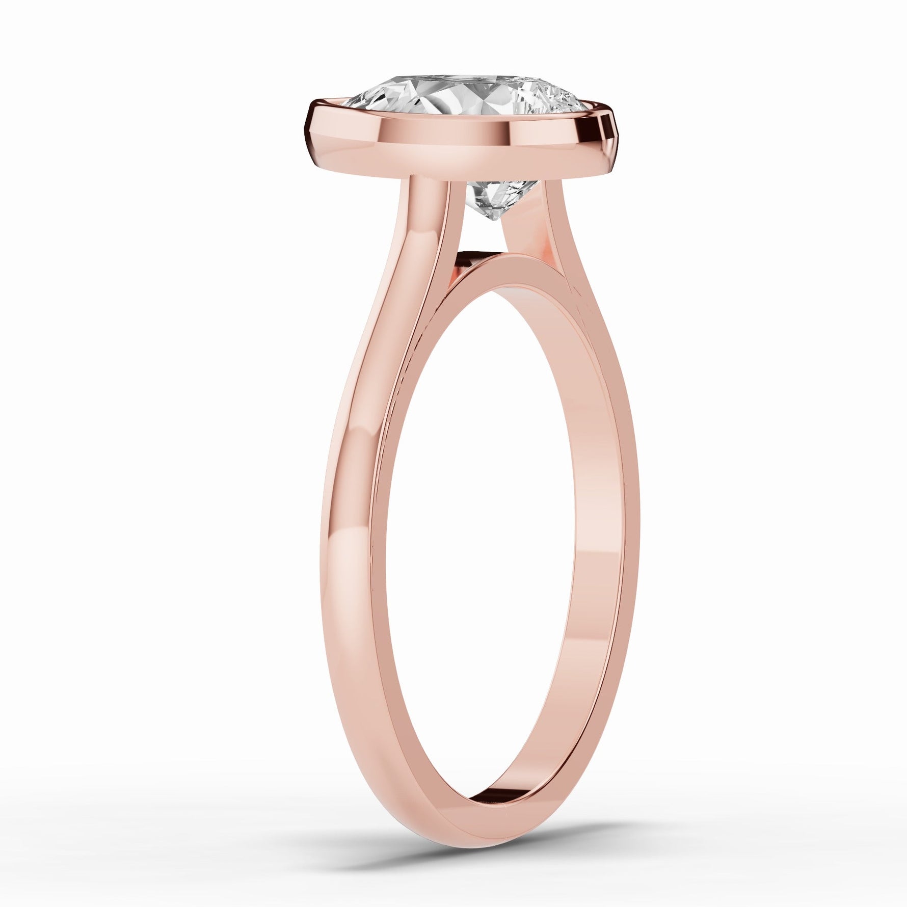 Pear Lumière Bezel Solitaire Ring ABER-104-PR-LGD-11  - Abtin & Co.