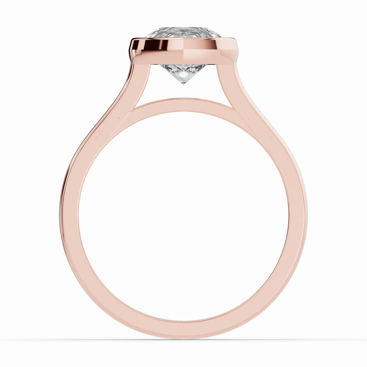 Pear Lumière Bezel Solitaire Ring ABER-104-PR-LGD-11  - Abtin & Co.