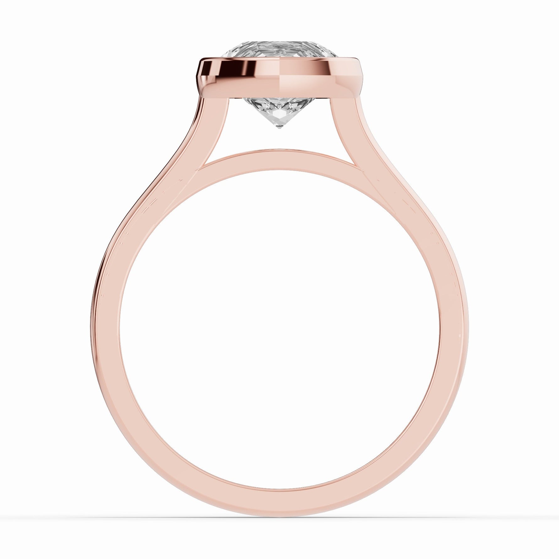 Pear Lumière Bezel Solitaire Ring ABER-104-PR-LGD-11  - Abtin & Co.