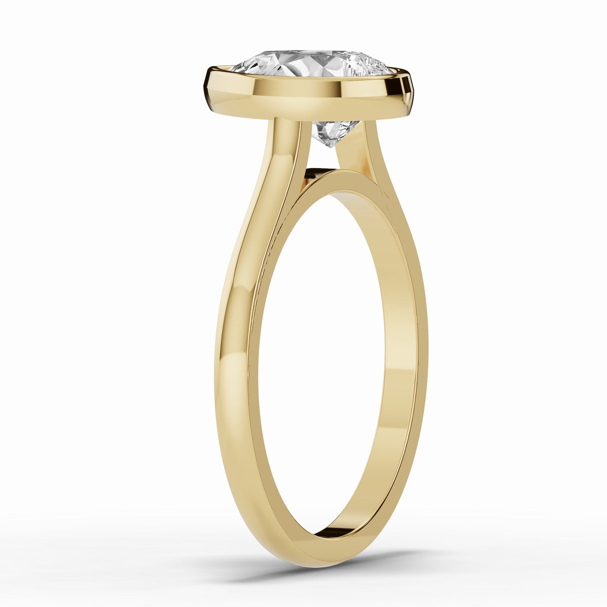 Pear Lumière Bezel Solitaire Ring ABER-104-PR-LGD-1  - Abtin & Co.