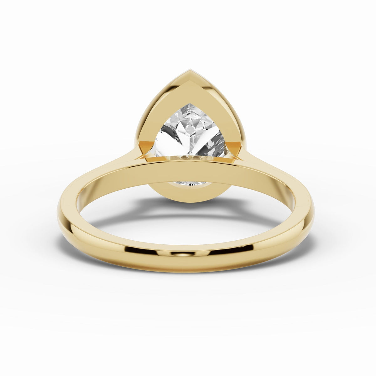 Pear Lumière Bezel Solitaire Ring ABER-104-PR-LGD-1  - Abtin & Co.