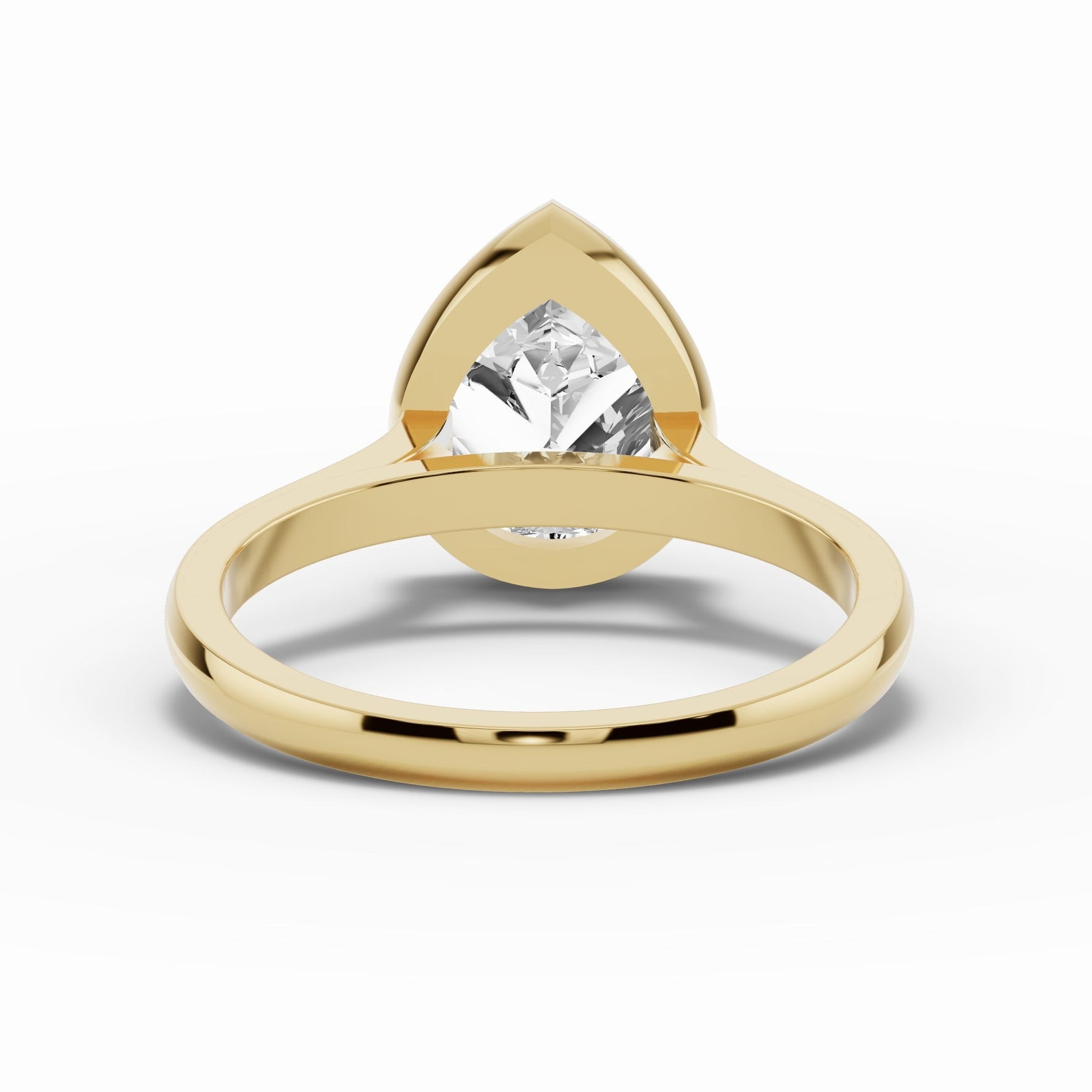 Pear Lumière Bezel Solitaire Ring ABER-104-PR-LGD-1  - Abtin & Co.