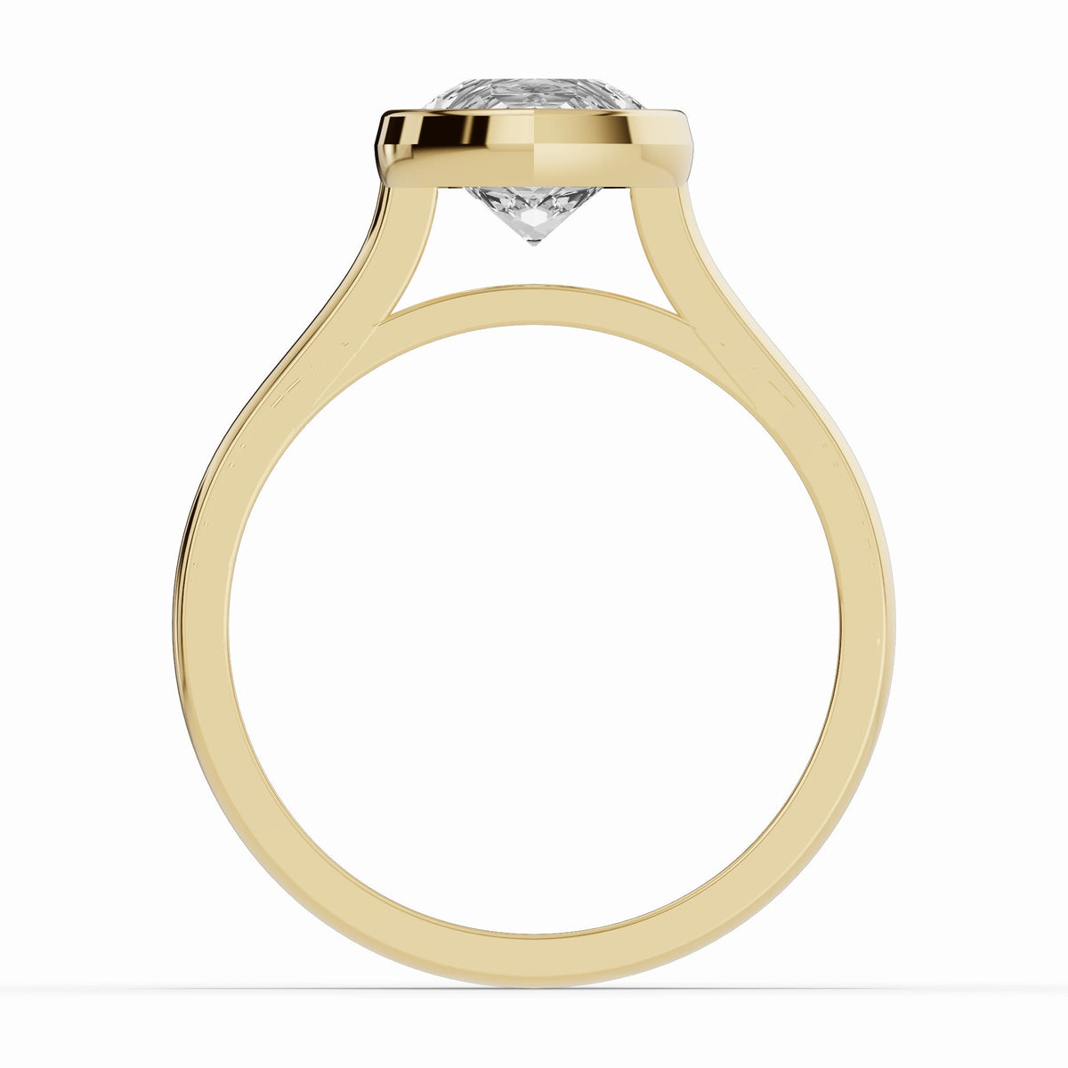 Pear Lumière Bezel Solitaire Ring ABER-104-PR-LGD-1  - Abtin & Co.