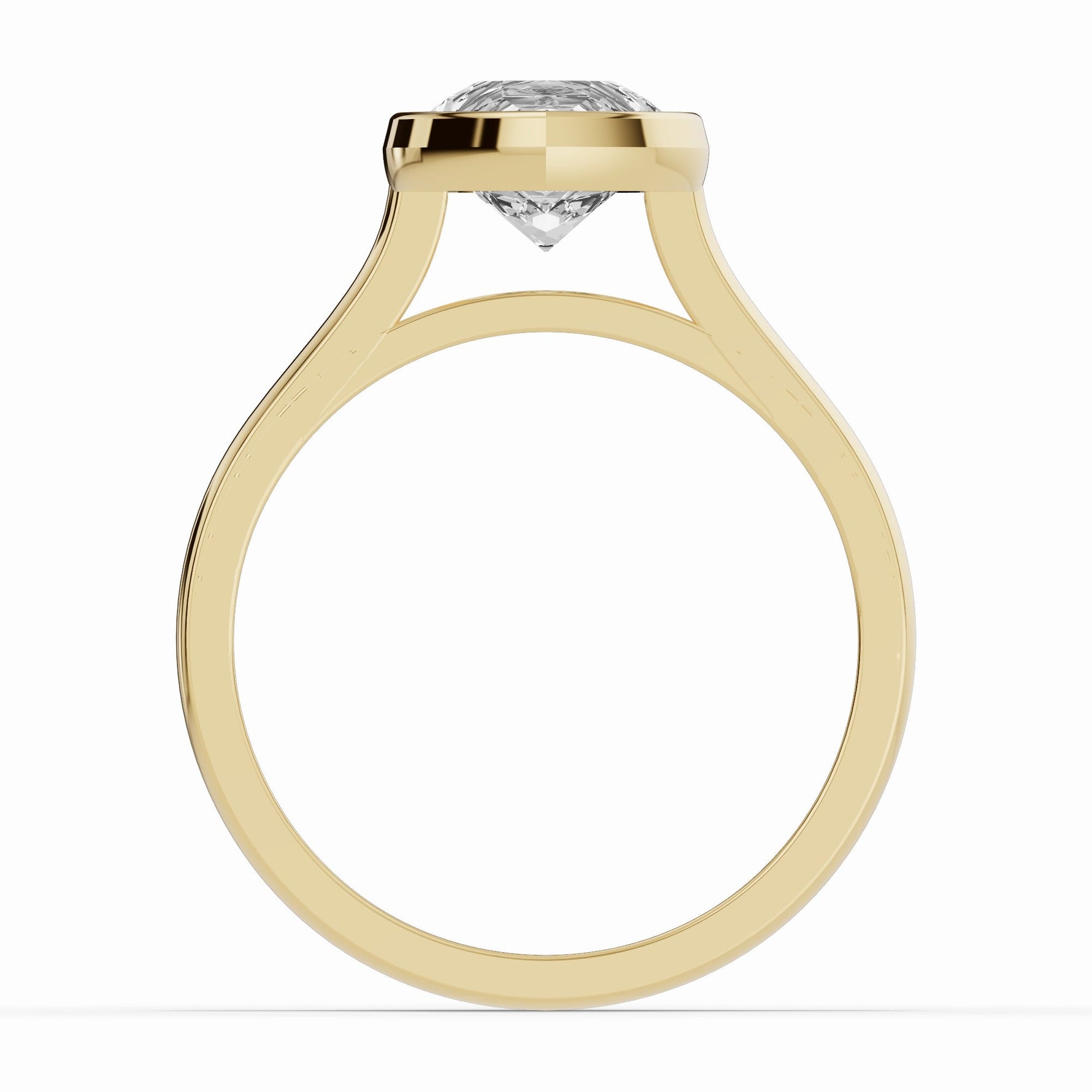 Pear Lumière Bezel Solitaire Ring ABER-104-PR-LGD-1  - Abtin & Co.