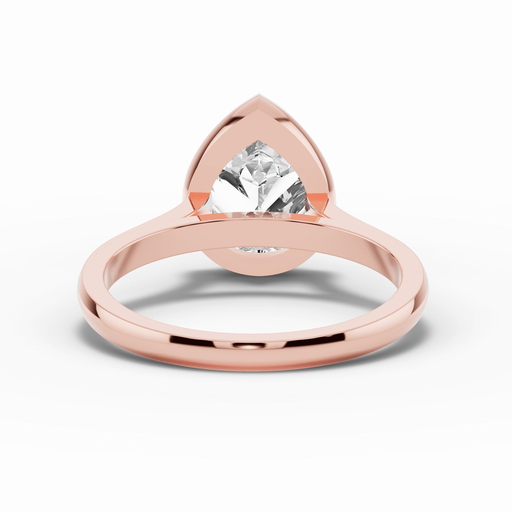 Pear Lumière Bezel Solitaire Ring ABER-104-PR-LGD-11  - Abtin & Co.