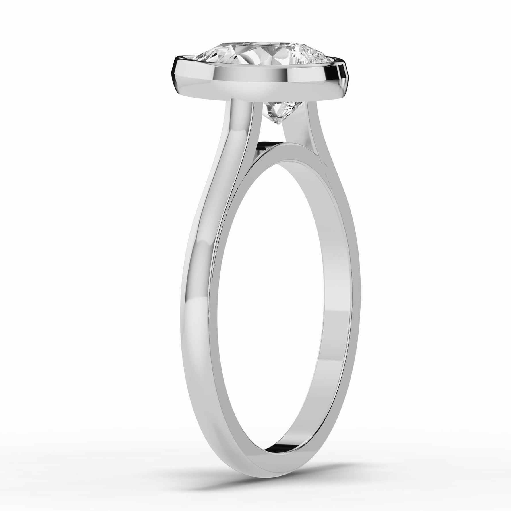 Pear Lumière Bezel Solitaire Ring ABER-104-PR-LGD-6  - Abtin & Co.
