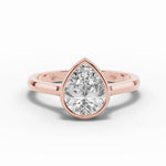 Pear Lumière Bezel Solitaire Ring ABER-104-PR-LGD-11  - Abtin & Co.