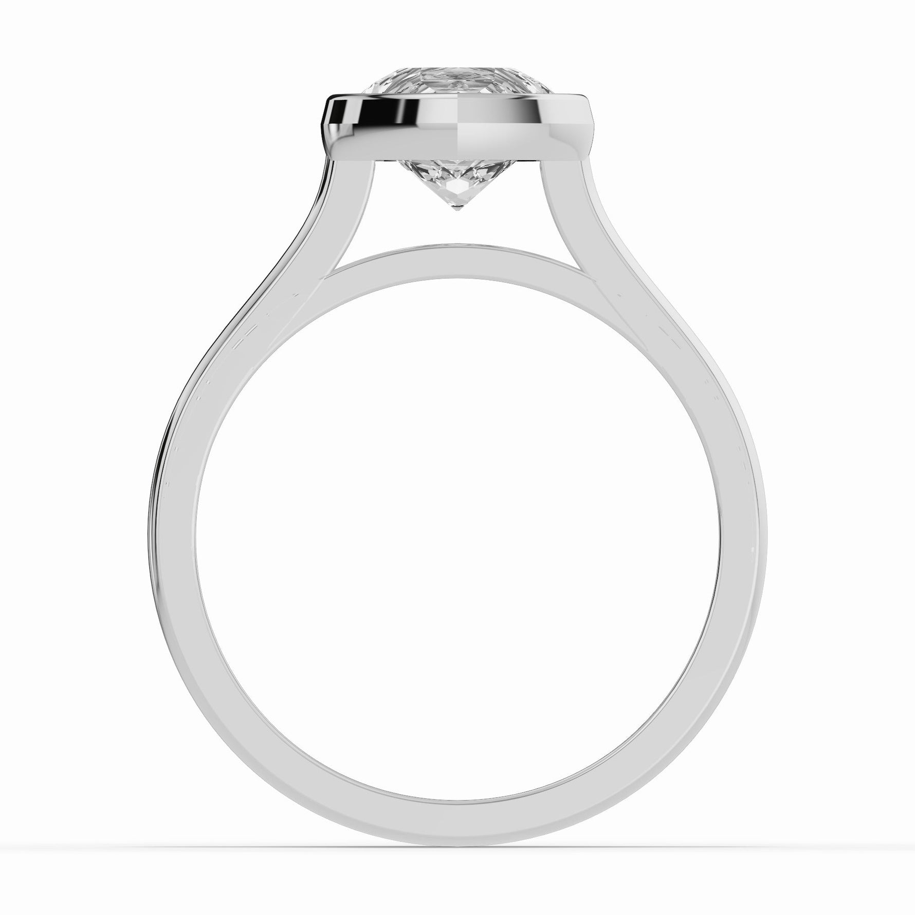 Pear Lumière Bezel Solitaire Ring ABER-104-PR-LGD-6  - Abtin & Co.