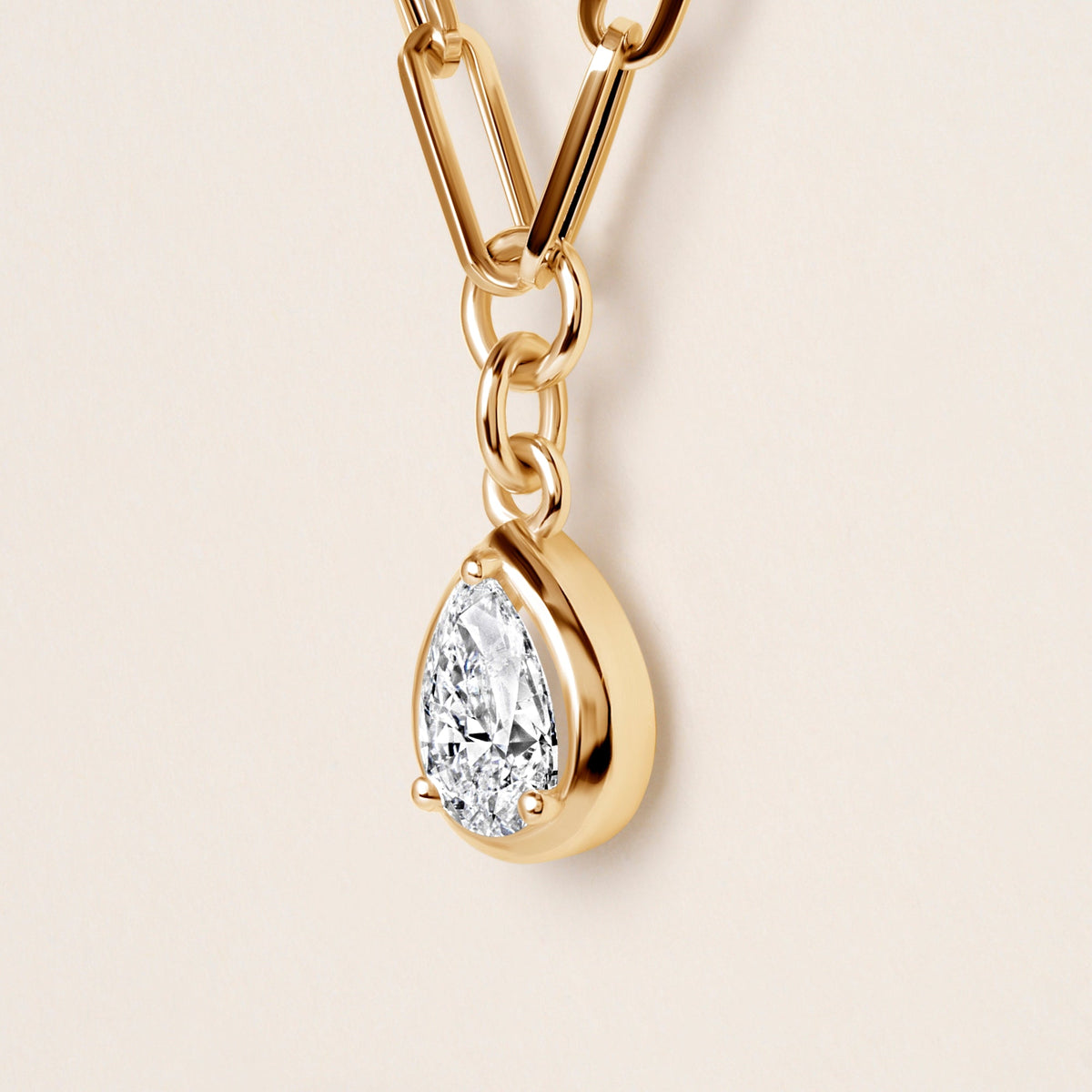 Pear Lustra Bezel Pendant Pendant ABP-236-LGD-1  - Abtin & Co.