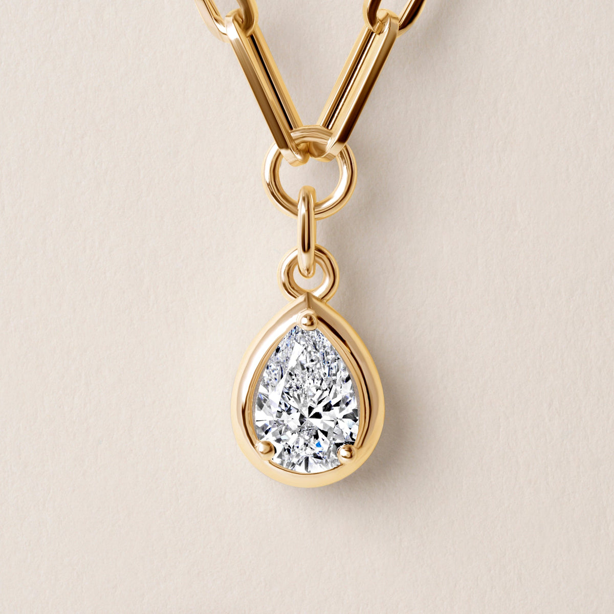Pear Lustra Bezel Pendant Pendant ABP-236-LGD-1  - Abtin & Co.