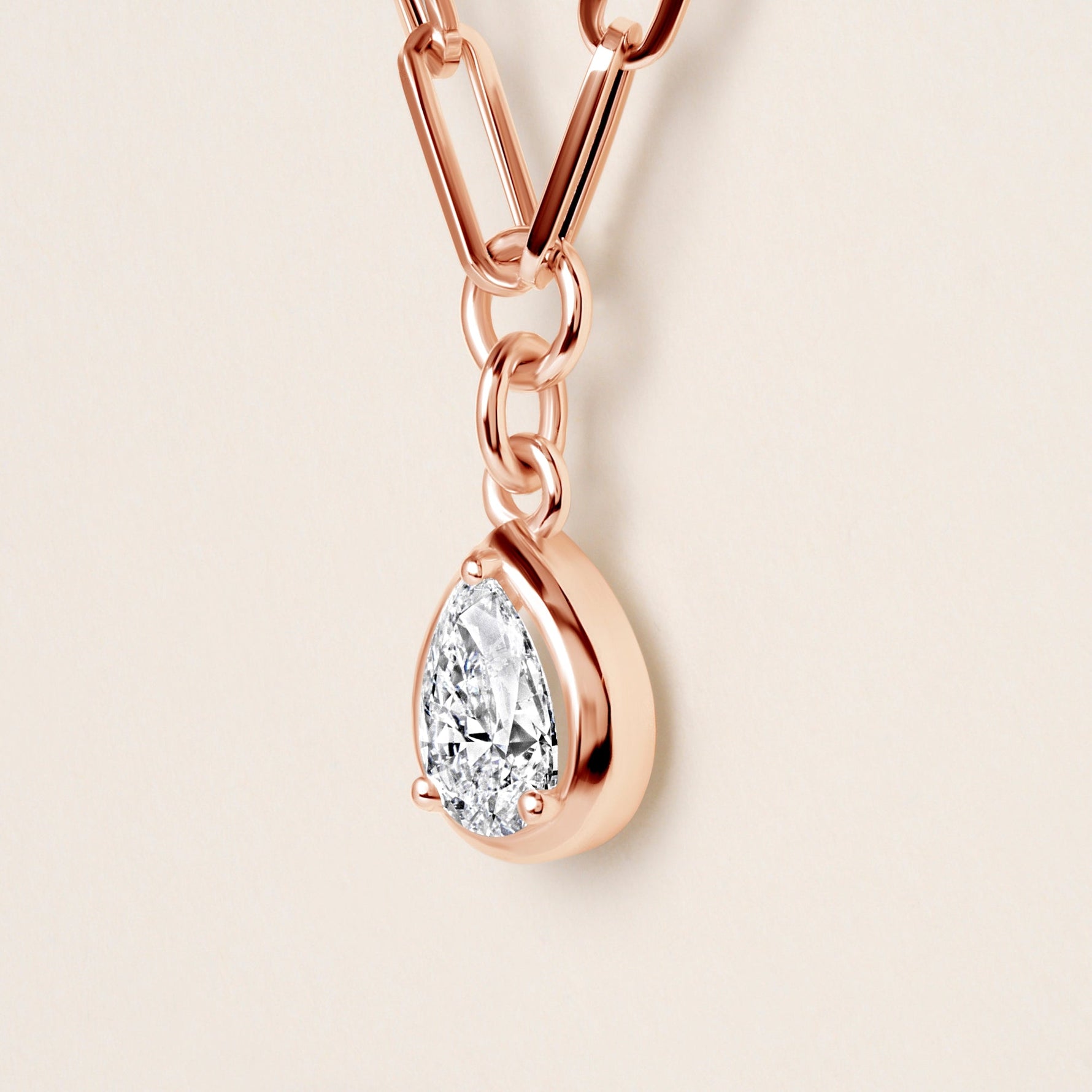 Pear Lustra Bezel Pendant Pendant ABP-236-LGD-7  - Abtin & Co.