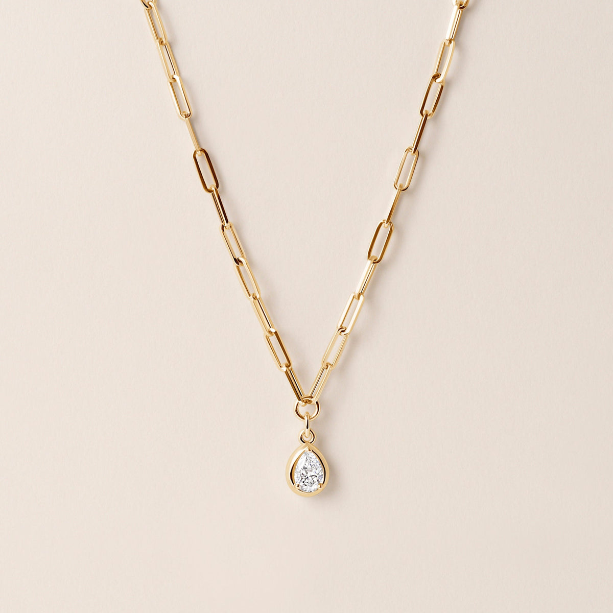 Pear Lustra Bezel Pendant Pendant ABP-236-LGD-1  - Abtin & Co.
