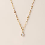 Pear Lustra Bezel Pendant Pendant ABP-236-LGD-1  - Abtin & Co.