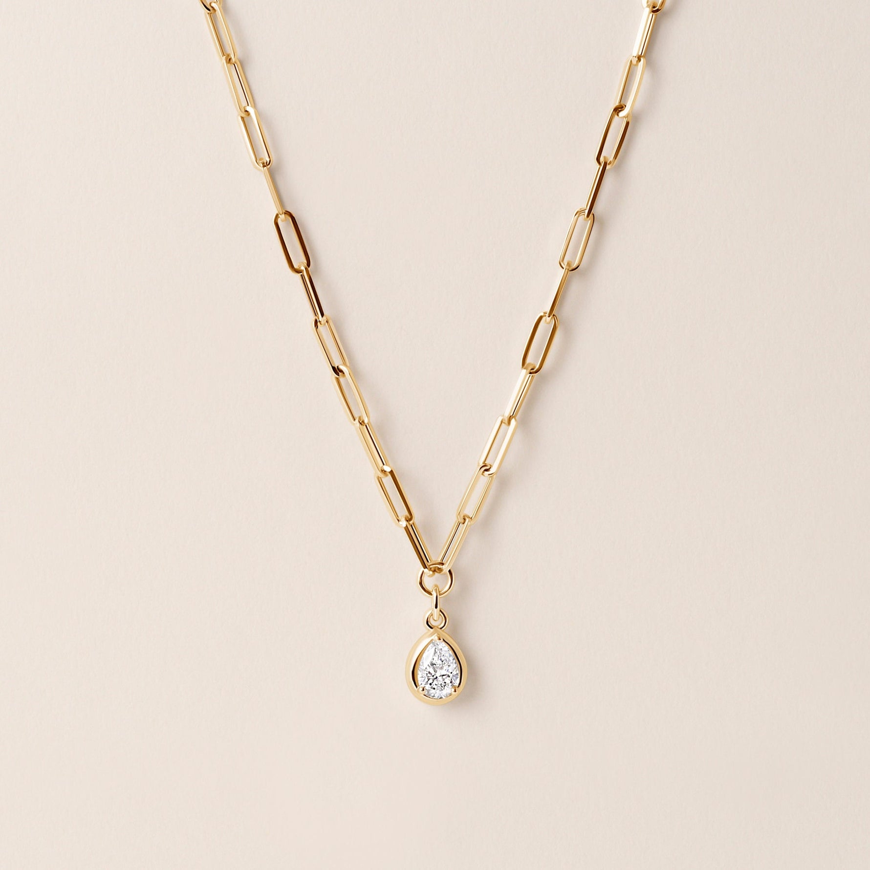 Pear Lustra Bezel Pendant Pendant ABP-236-LGD-1  - Abtin & Co.