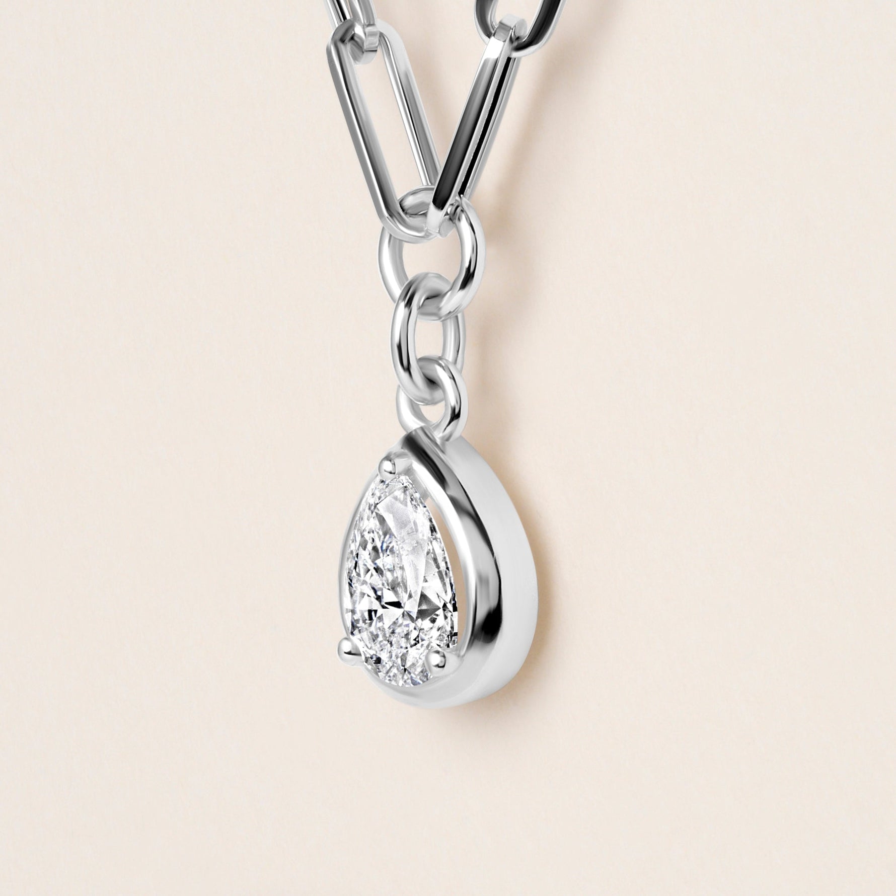 Pear Lustra Bezel Pendant Pendant ABP-236-LGD-4  - Abtin & Co.