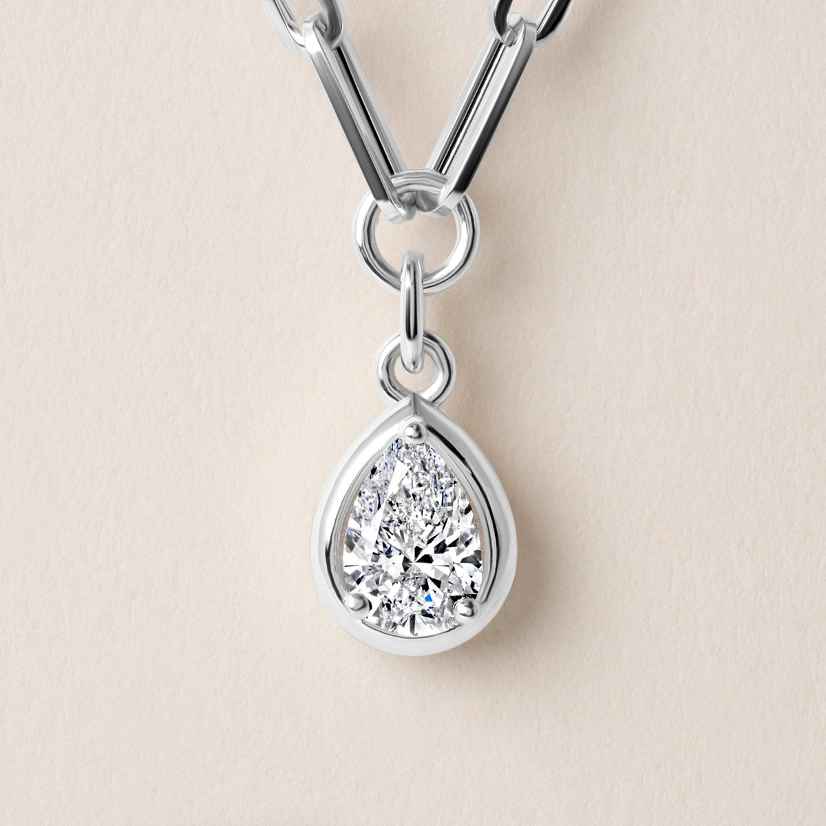 Pear Lustra Bezel Pendant Pendant ABP-236-LGD-4  - Abtin & Co.