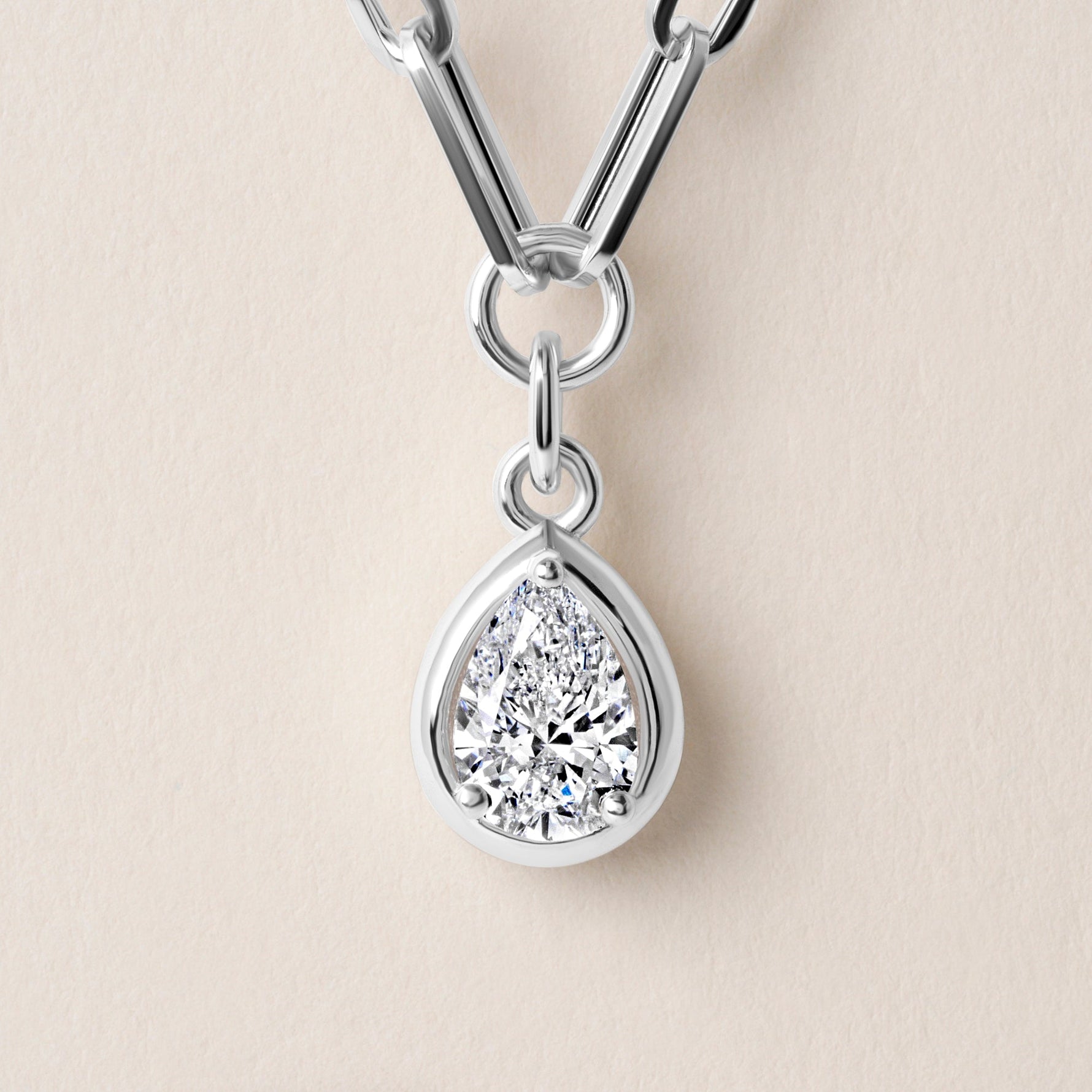 Pear Lustra Bezel Pendant Pendant ABP-236-LGD-4  - Abtin & Co.