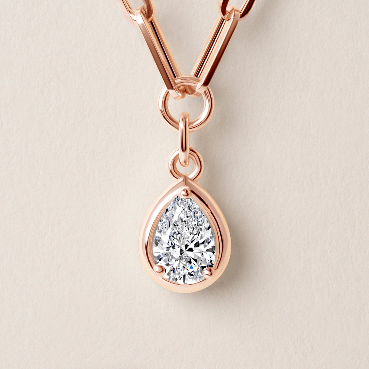 Pear Lustra Bezel Pendant Pendant ABP-236-LGD-7  - Abtin & Co.