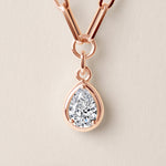Pear Lustra Bezel Pendant Pendant ABP-236-LGD-7  - Abtin & Co.
