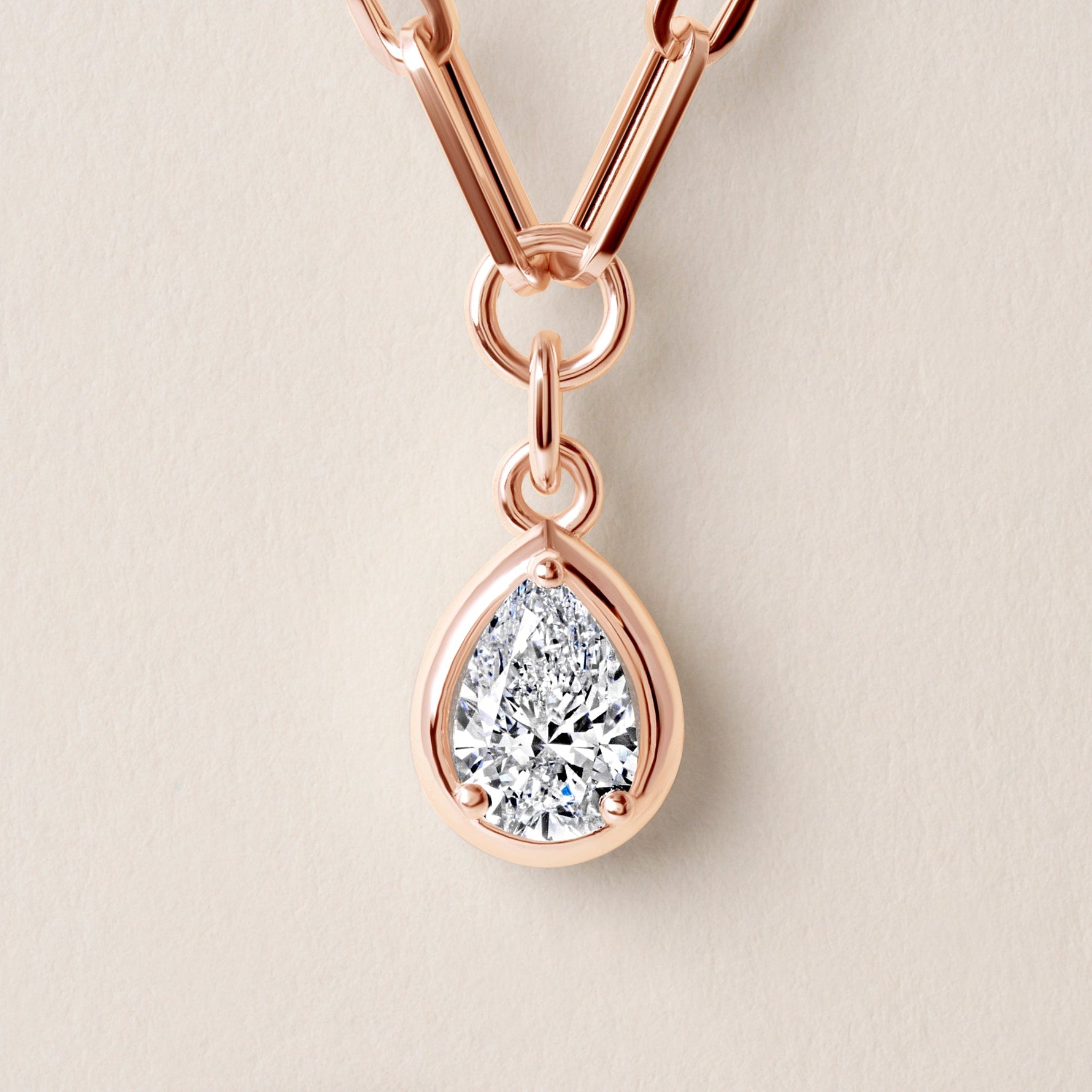 Pear Lustra Bezel Pendant Pendant ABP-236-LGD-7  - Abtin & Co.