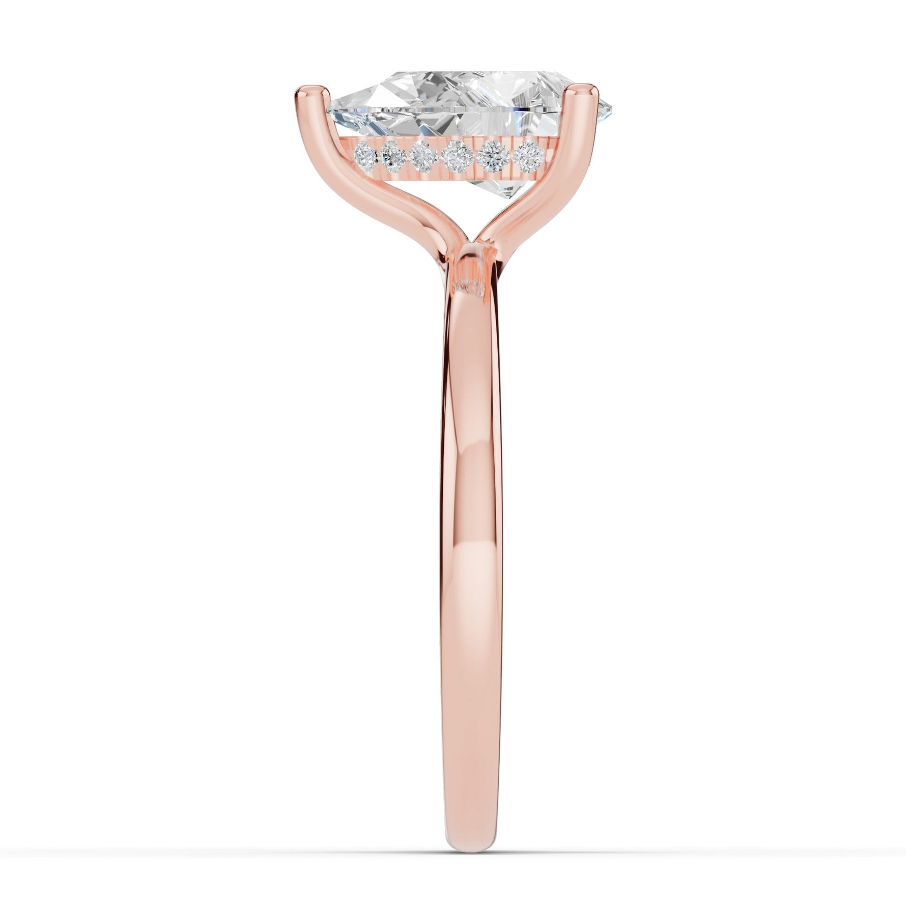 Pear Lustre Hidden Halo Solitaire Ring ABER-101-PR-LGD-11  - Abtin & Co.